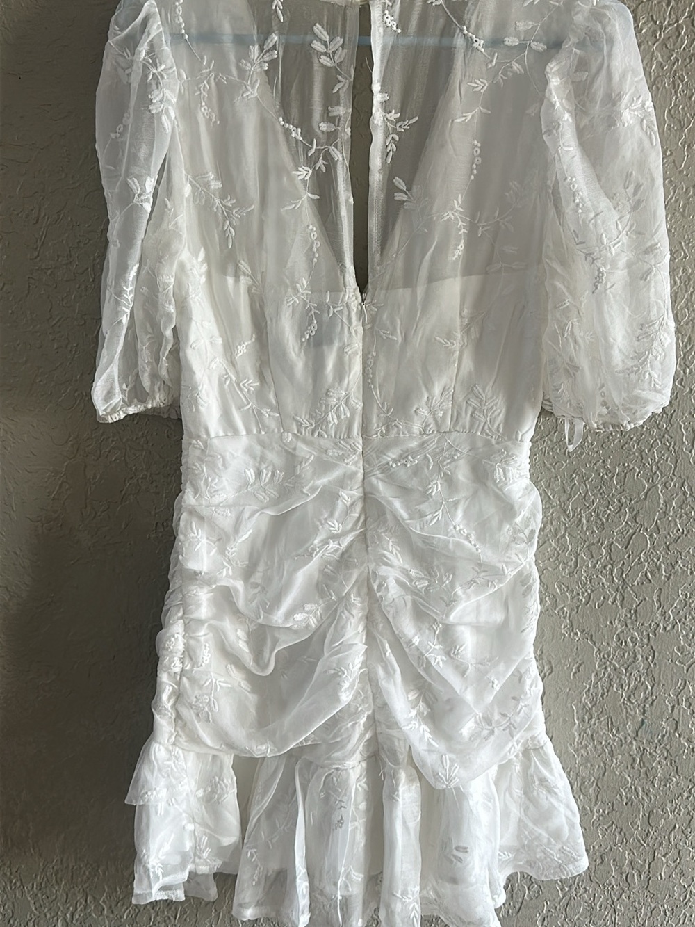 Hello Molly White Embroidered V-Neck Mini Dress - Picture 2 of 6